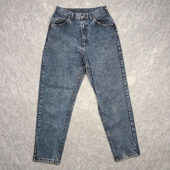 Vintage Lee Mom Jeans Women's 10 Petite (26x27) Blue High Rise USA Made Retro - Picture 1 of 12